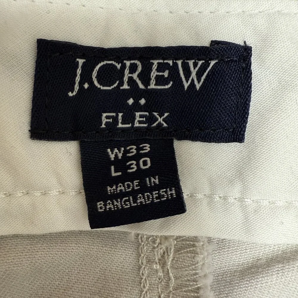 J. CREW Men's Straight-fit Flex Cream-Khaki Chino Pant H3186 | Size 33 X 30‎